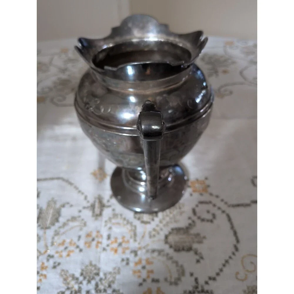 Simpson, Hall Miller Sugar Cream Floral Scrolls Quadruple Silver Plate 1872 Set